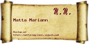 Matta Mariann névjegykártya